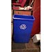 Continental 8322 23 Gallon Wall Hugger Recycling Trash Can - Blue Thumbnail 1