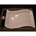 Fineline Wavetrends 1410WH White Plastic Dinner Plate 10 inch x 15 3/4 inch - 120 / CS Thumbnail 1