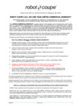 Robot Coupe Warranty Information Robot Coupe Warranty Information