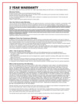 TurboAir 2-Year Warranty TurboAir 2-Year Warranty