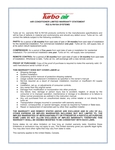 TurboAir AC Warranty TurboAir AC Warranty