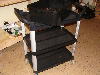 Three Shelf Utility Cart / Bus Cart - Black 17 inch x 33 inch x 37 inch Thumbnail 3