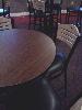 Natural Finish Bar Height Bistro Chair with Padded Seat Thumbnail 1