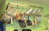 Regency 48 inch Wall Mounted Commercial Stainless Steel Double Line Pot Rack with Galvanized Hooks Thumbnail 1