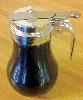 12 oz. Glass Syrup Dispenser with Chrome Plated Plastic Top Thumbnail 1