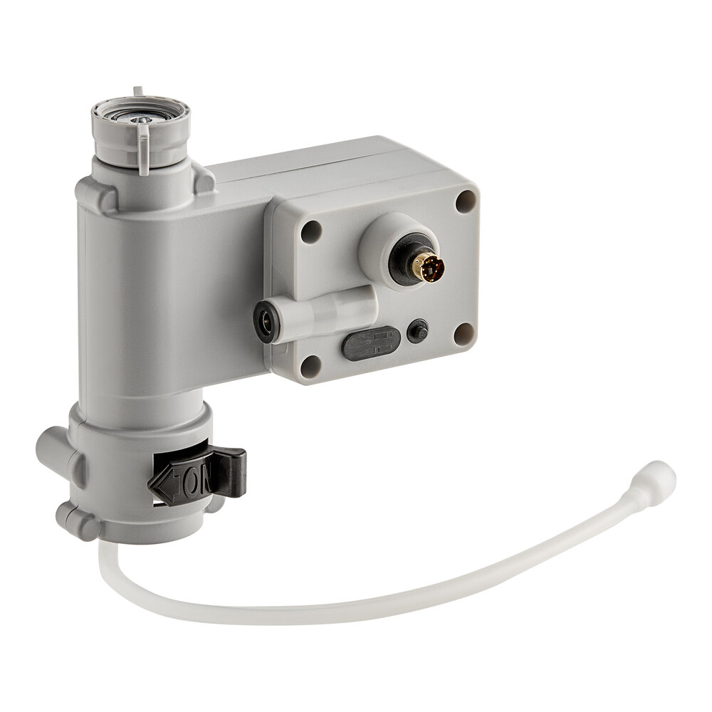 A grey Waterloo liquid dispenser control box with a white cable.