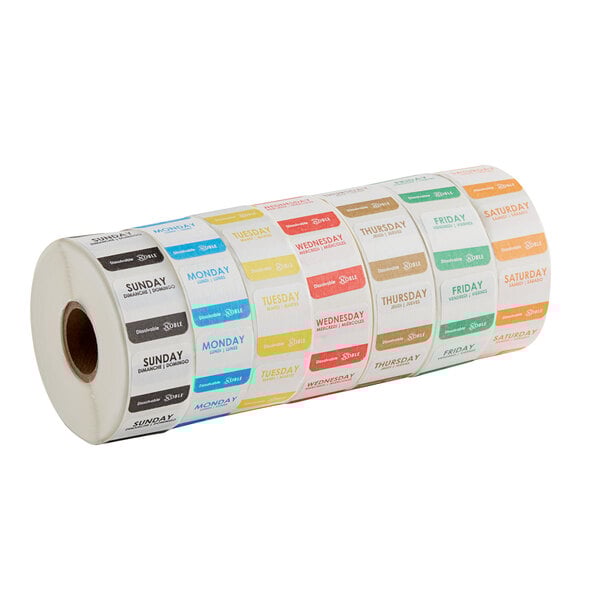 1" Dissolvable Day of the Week Label Rolls