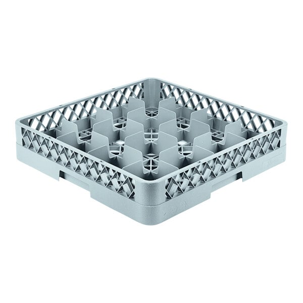 16-Compartment Gray Full-Size Glass Rack