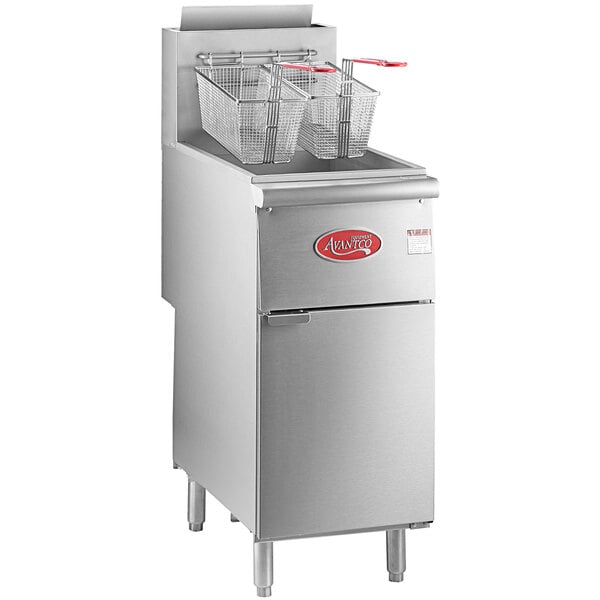 Natural Gas 50 lb. Stainless Steel Floor Fryer - 120,000 BTU