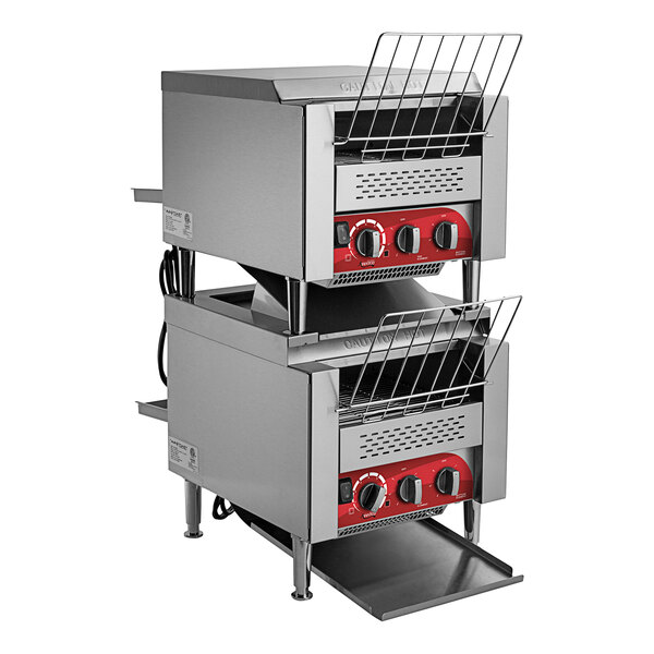 Double Stacked Commercial 10" Wide Conveyor Toaster with 3" Opening - 240V, 6600W, 1600 Slices per Hour
