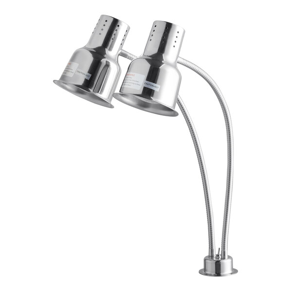 24" Dual Arm Stainless Steel Heat Lamp - 120V, 500W