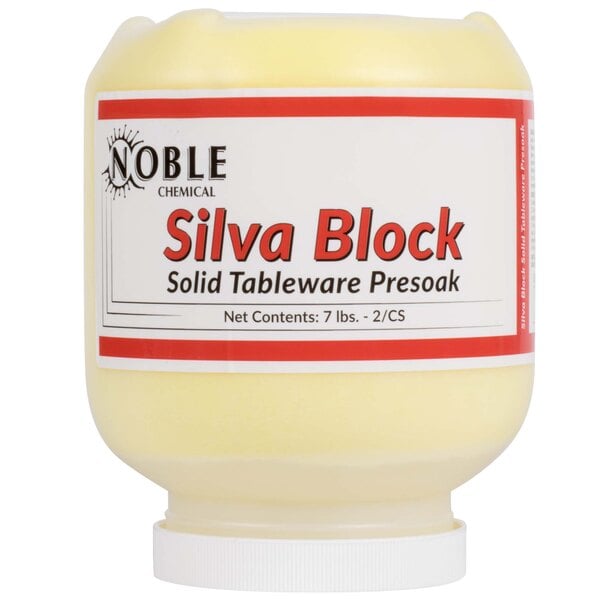 Silva Block 7 lb. / 112 oz. Concentrated Solid Tableware Presoak - 2/Case