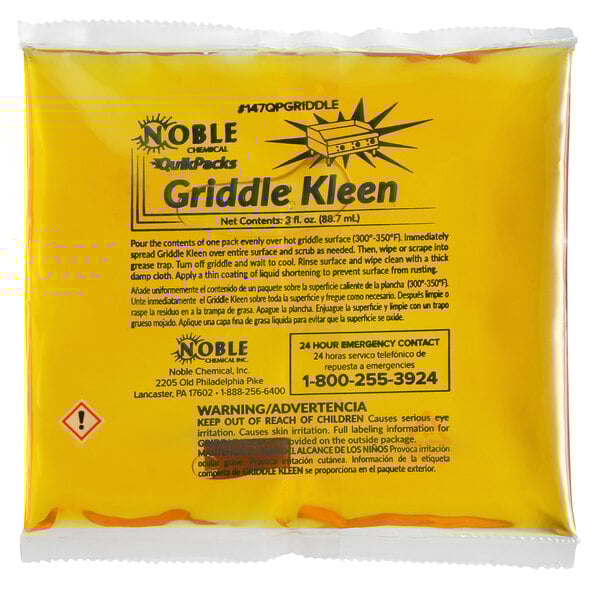 QuikPacks Griddle Kleen 3 oz. Ready-to-Use Liquid Grill / Griddle Cleaner Packet - 40/Case