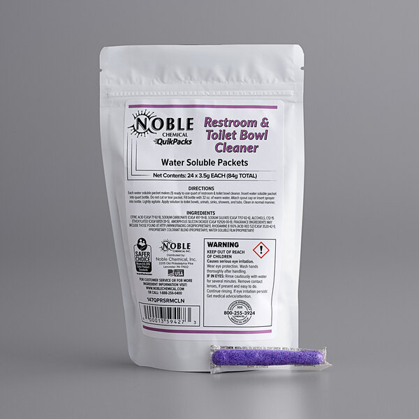 QuikPacks 3.5 Gram Concentrated Restroom and Toilet Bowl Cleaner Packets - 24/Bag