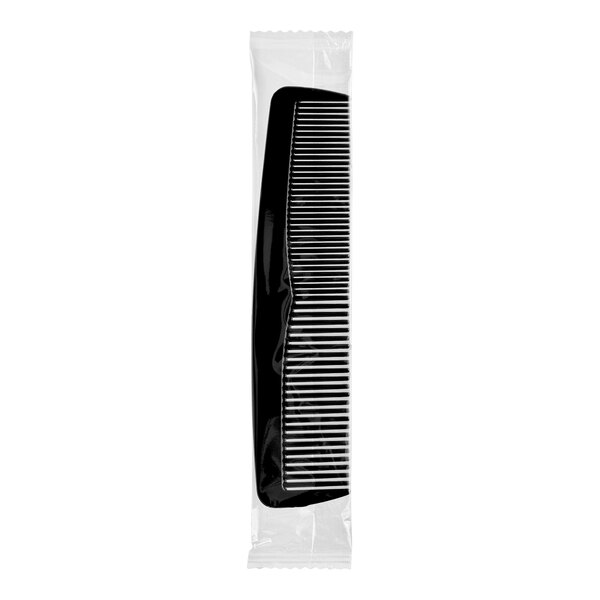 Essentials 4 5/8" Black Comb - Individually Wrapped - 1,440/Case