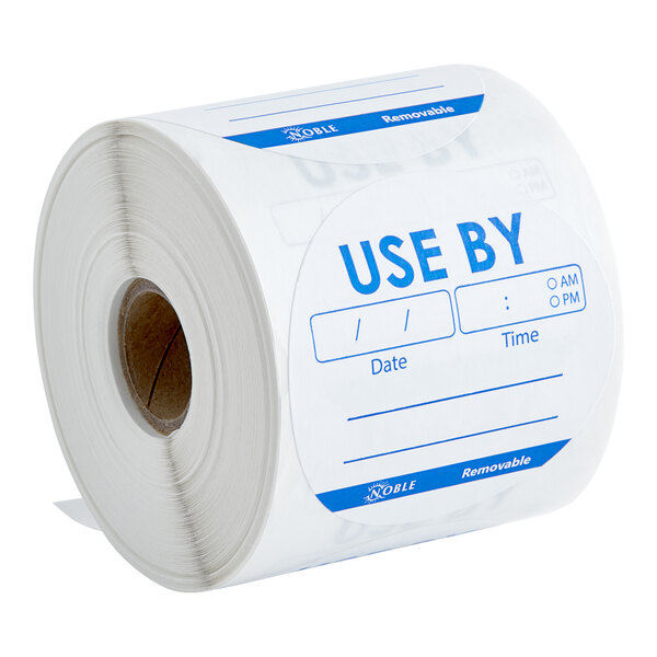 3" Use By Round Removable Label with Dispenser Carton - 500/Roll