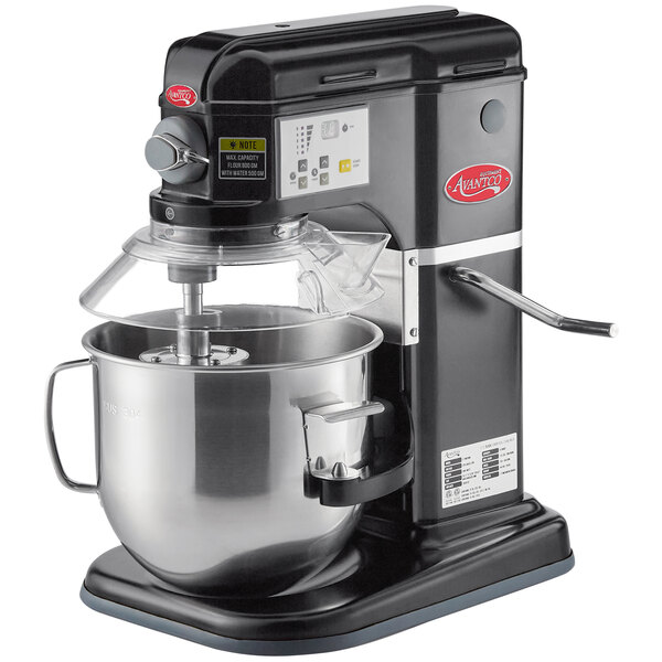 Black 8 Qt. Bowl Lift Countertop Mixer with Guard & Standard Accessories - 120V, 4/5 hp