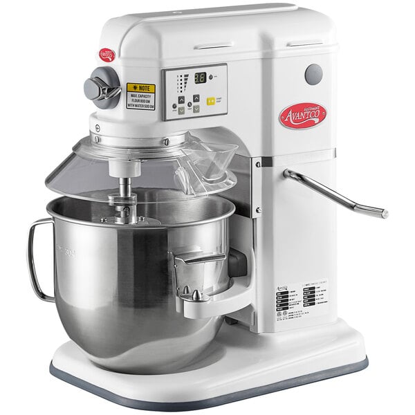 White 8 Qt. Bowl Lift Countertop Mixer with Guard & Standard Accessories - 120V, 4/5 hp