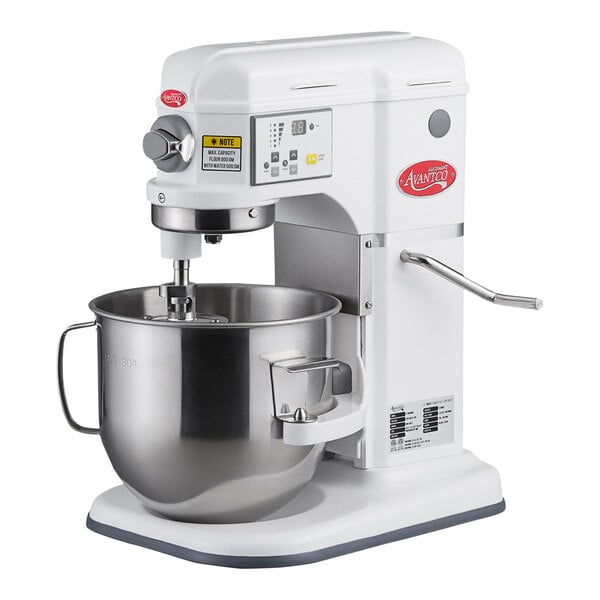 White 8 Qt. Bowl Lift Countertop Mixer with Standard Accessories - 120V, 4/5 hp