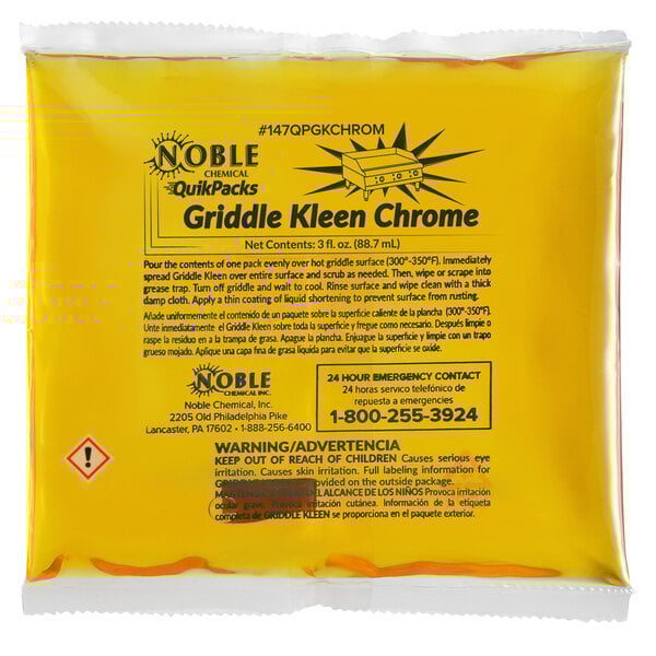 QuikPacks Chrome Griddle Kleen 3 oz. Ready-to-Use Liquid Grill / Griddle Cleaner Packet - 40/Case