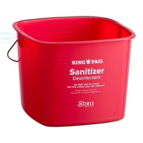 King-Pail 8 Qt. Red Sanitizing Pail