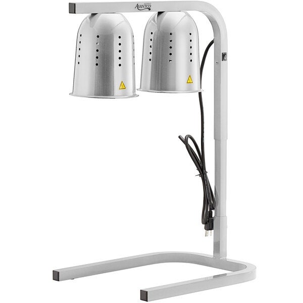Stainless Steel Free Standing Heat Lamp with 2 Bulbs - 120V, 500W
