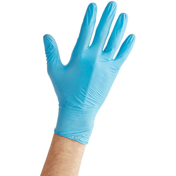 Powder-Free Disposable Blue Hybrid 3.5 Mil Thick Gloves - Medium - 1,000/Case