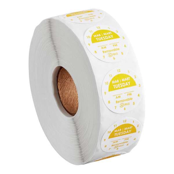 Tuesday 1" Removable Day of the Week Clock Label - 1,000/Roll