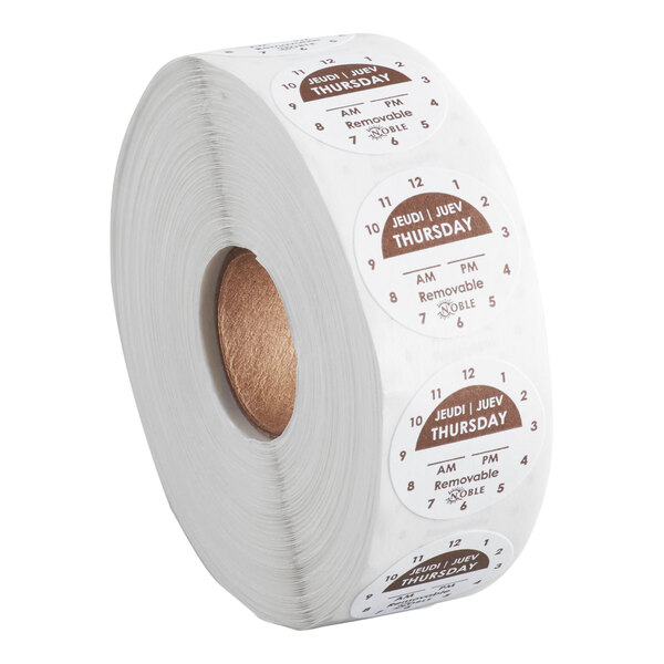 Thursday 1" Removable Day of the Week Clock Label - 1,000/Roll