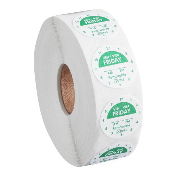 Friday 1" Removable Day of the Week Clock Label - 1,000/Roll
