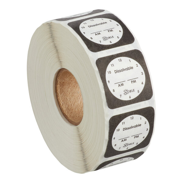 1" Dissolvable Clock Label - 1,000/Roll