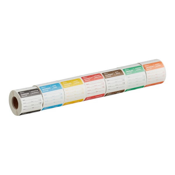 2" x 2" Dissolvable Day of the Week Label Rolls