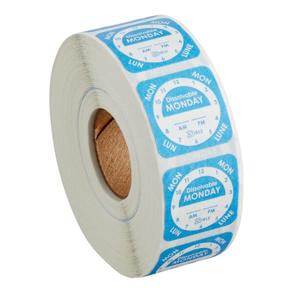 Monday 1" Dissolvable Day of the Week Clock Label - 1,000/Roll