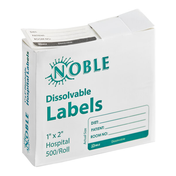 1" x 2" Dissolvable Hospital Label - 500/Roll