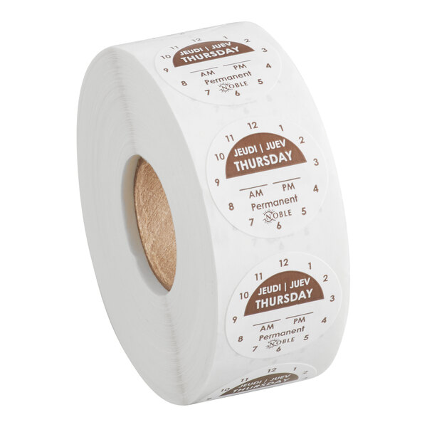 Thursday 1" Permanent Day of the Week Clock Label - 1,000/Roll