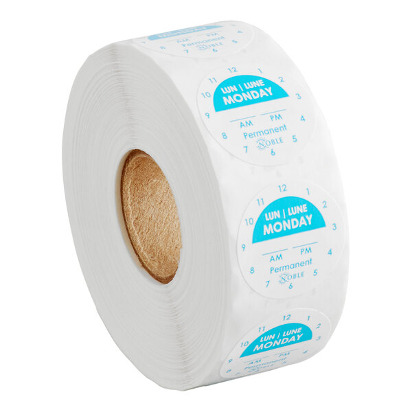 Monday 1" Permanent Day of the Week Clock Label - 1,000/Roll