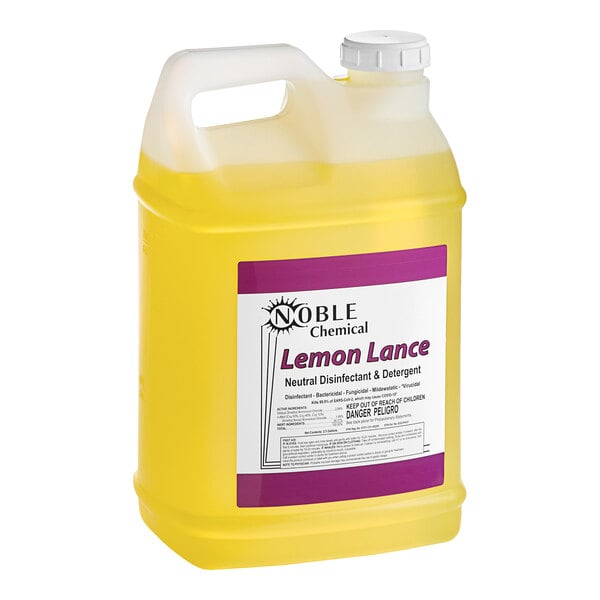 2.5 Gallon / 320 oz. Lemon Lance Lemon Concentrated Disinfectant & Detergent Cleaner - 2/Case