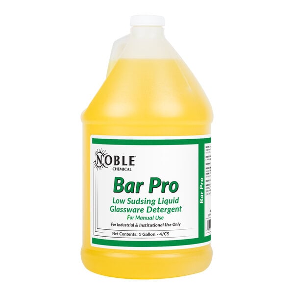 Bar Pro 1 Gallon / 128 oz. Concentrated Low Sudsing Manual Glass Washer Detergent - 4/Case