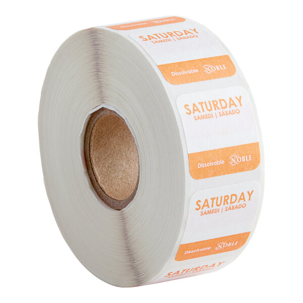Saturday 1" Dissolvable Day of the Week Label - 1,000/Roll