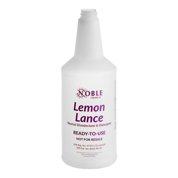 32 oz. Labeled Bottle for Lemon Lance Disinfectant and Detergent Cleaner - 3/Case