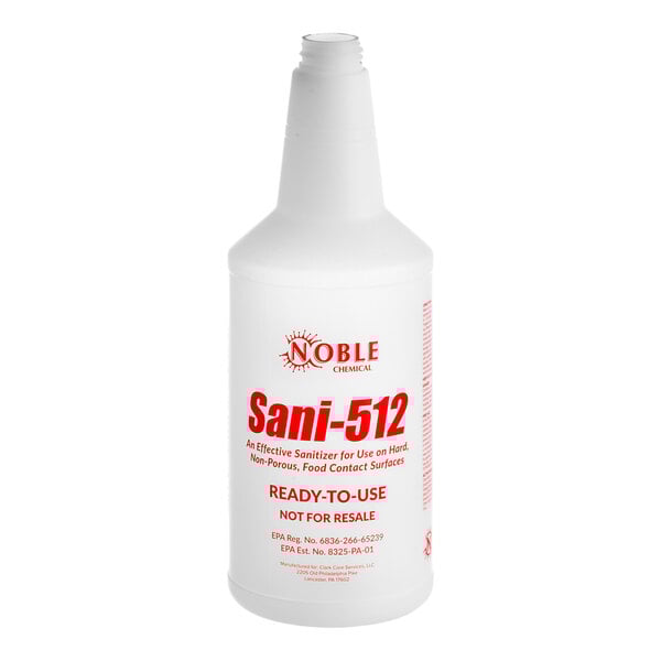 Chemical 32 oz. Labeled Bottle for Sani-512 Food Surface Sanitizer - 3/Case