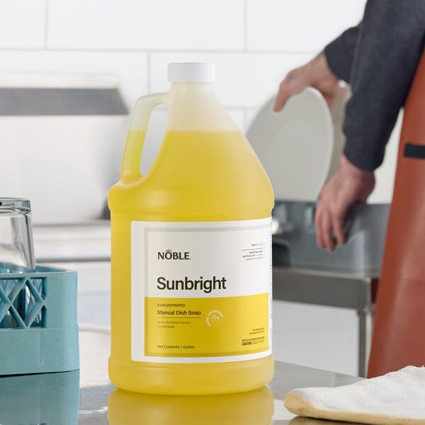Sunbright 1 Gallon / 128 oz. Lemon Concentrated Liquid Dish Soap - 4/Case
