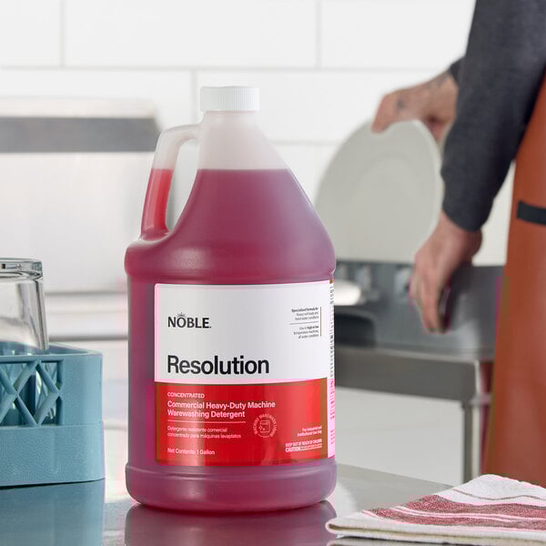 1 Gallon / 128 oz. Resolution Concentrated Heay-Duty Dishwashing Machine Detergent - 4/Case