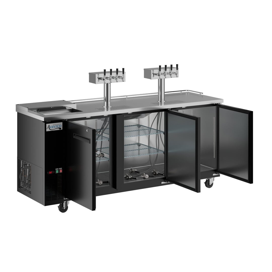 UDD-4-CT-8 Black Kegerator / Beer Dispenser with (2) Quadruple Tap