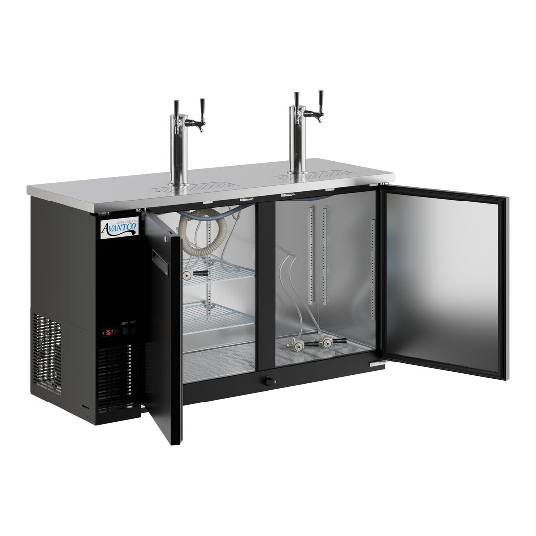 Avantco UDD-60-HC (2) Double Tap Kegerator Beer Dispenser Black