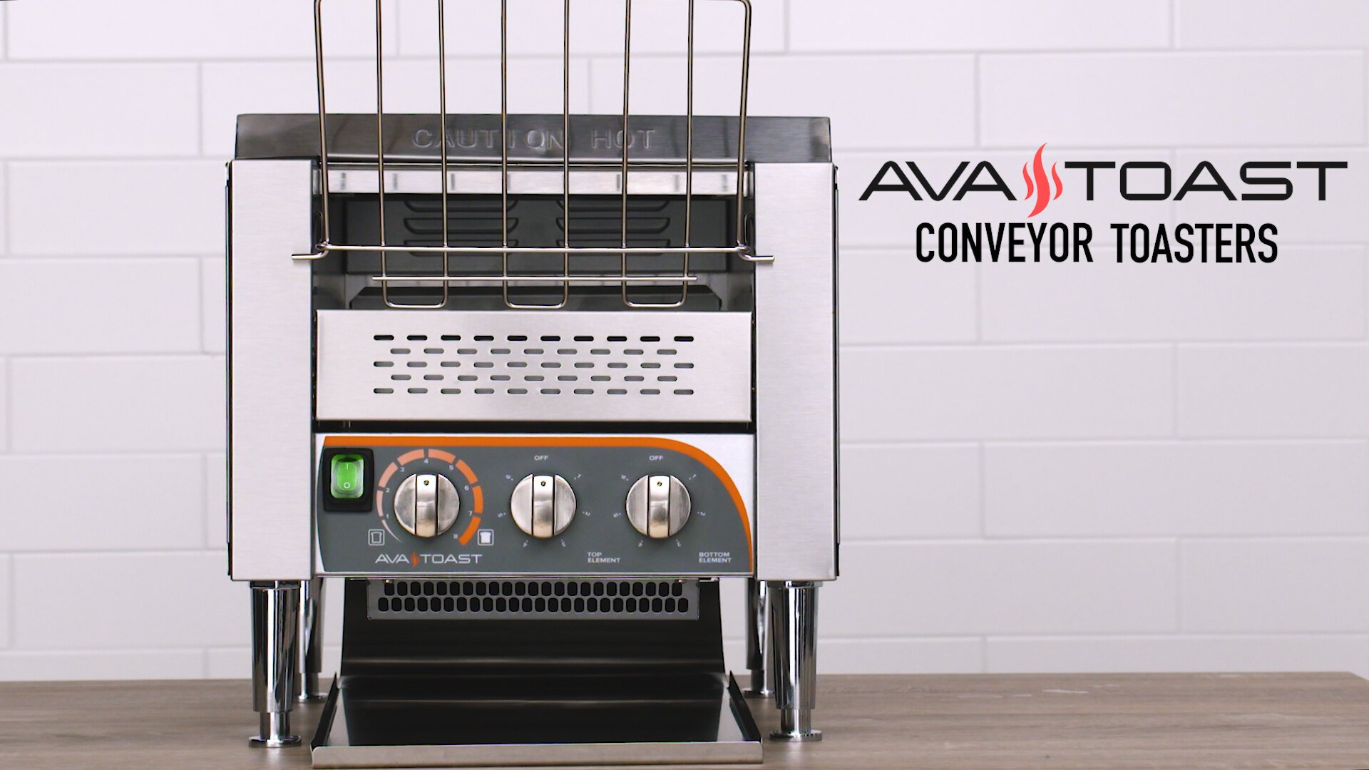 Avantco BT18AXL Vertical Contact Conveyor Bun Toaster with Extended Length  Feed Tray - 120V, 1600W