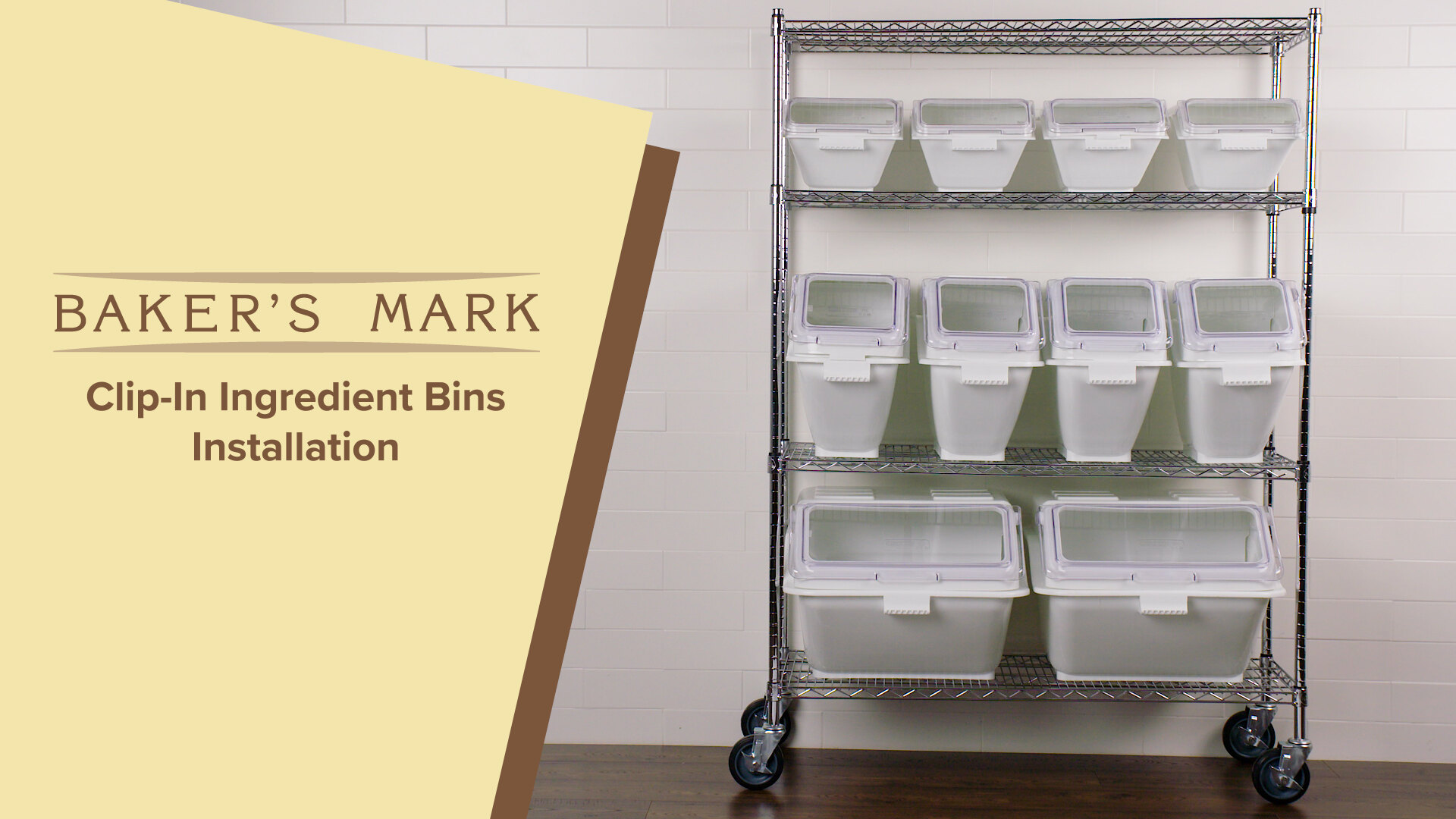 Baker's Mark 2.6 Gallon / 40 Cup Clip-In Shelf Ingredient Bin with Flip  Lid, Label Sheet, and Scoop