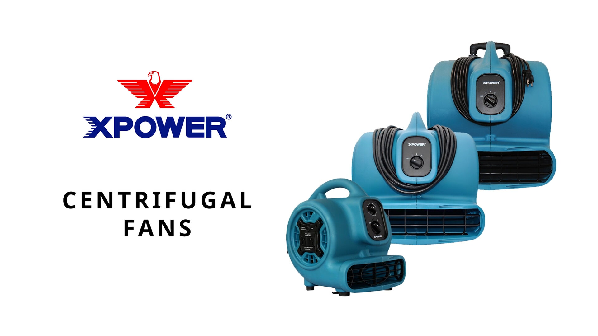 XPOWER P-800H 3/4 HP Air Mover with Telescopic Handle & Wheels