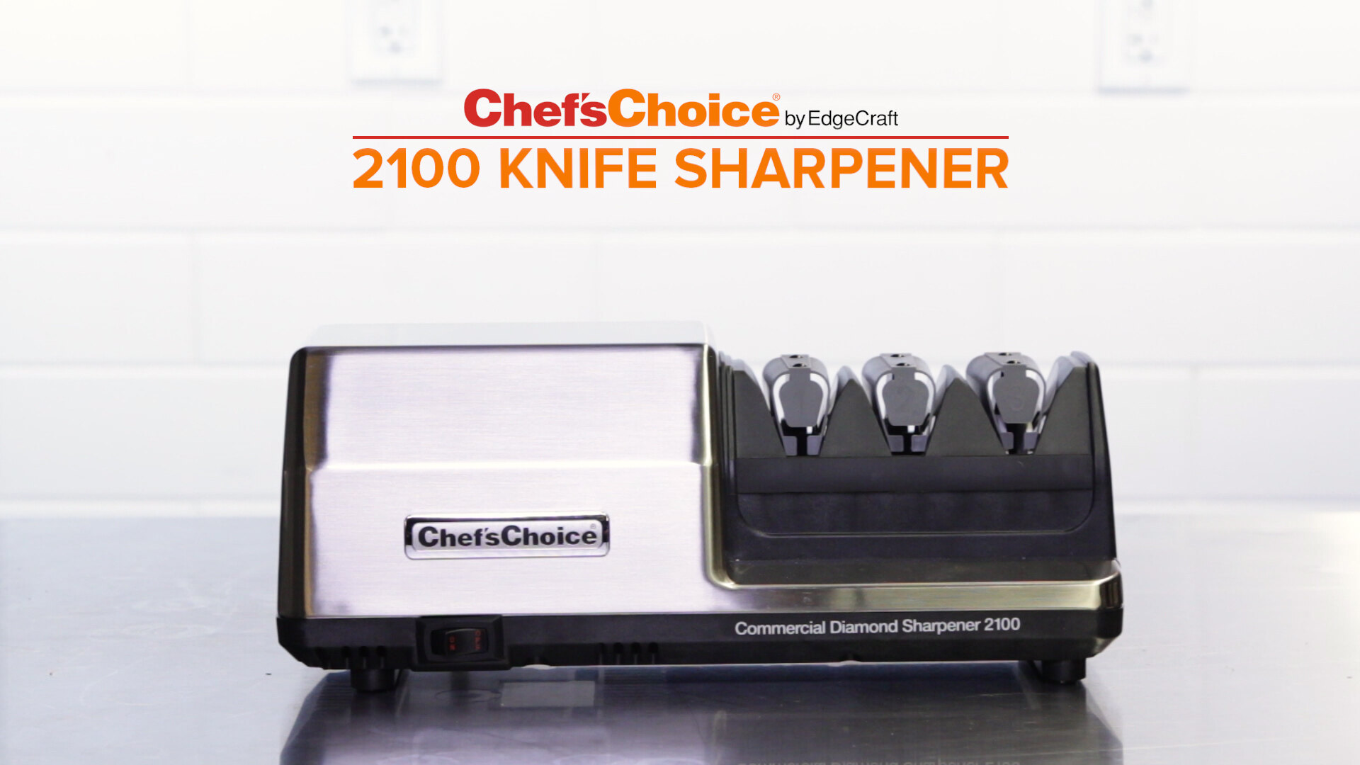 Chef'sChoice EdgeSelect Model 2100 Commercial Diamond Hone Knife Sharpener,  in Brushed Metal (0210008) 