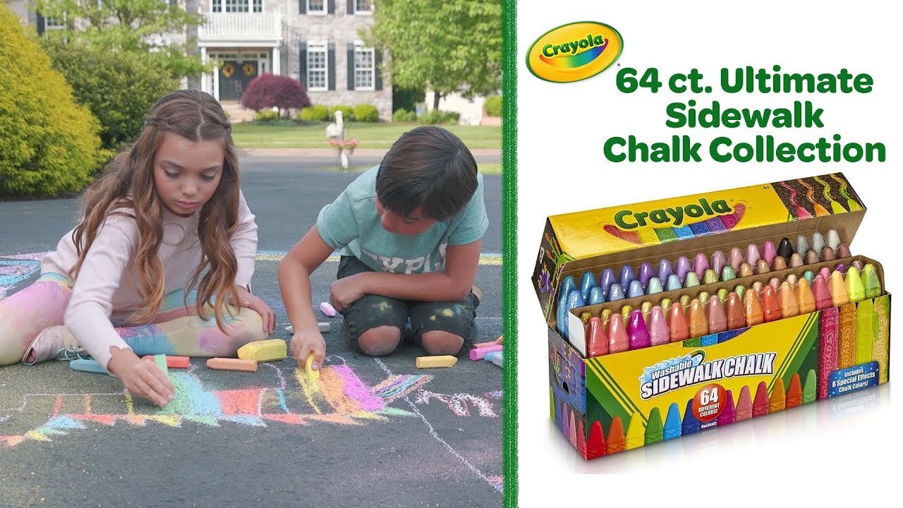 Crayola Sidewalk Chalk, Washable, 12 Colors - 12 colors